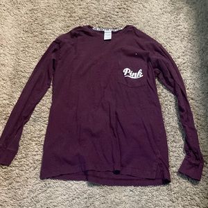 PINK Maroon Long Sleeve Shirt